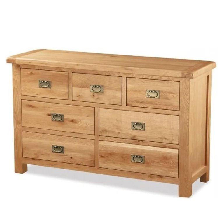 Salisbury Premium Wide Chest - 3+4 Drawer - Oak