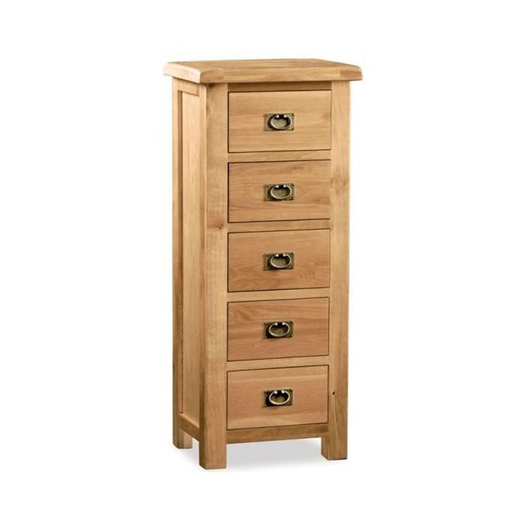 Salisbury Premium Tallboy Chest - 5 Drawer - Oak
