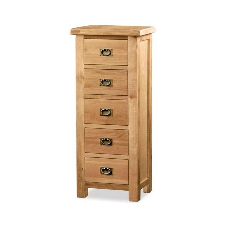 Salisbury Premium Tallboy Chest - 5 Drawer - Oak