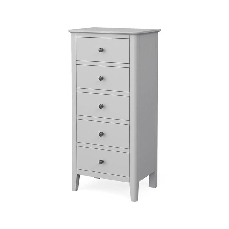 Stowe Narrow Chest - 5 Drawer - Grey