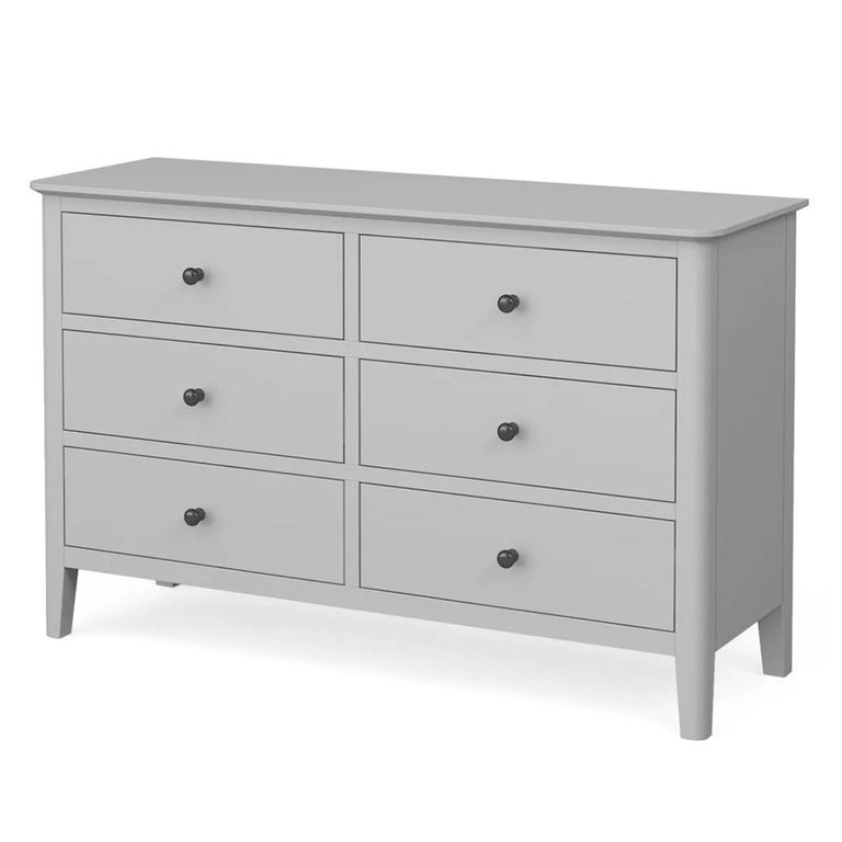 Stowe Wide Chest - 6 Drawer - Grey