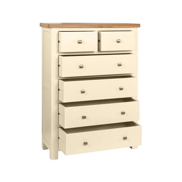 Lundy Chest - 2+4 Drawer - Ivory Painted