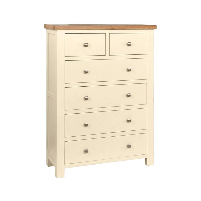 Lundy Chest - 2+4 Drawer - Ivory Painted