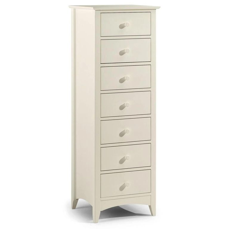 Cameo Tall Chest of Drawers - 7 Drawer - White
