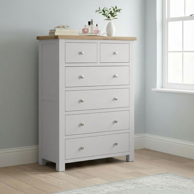 Lundy Chest - 2+4 Drawer - Grey Painted