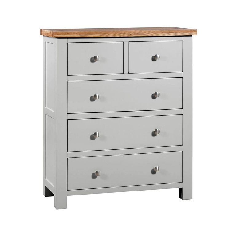 Lundy Chest - 2+3 Drawer - Grey Painted
