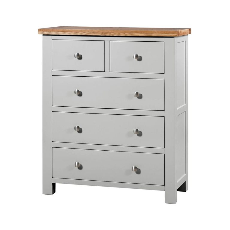 Lundy Chest - 2+3 Drawer - Grey Painted