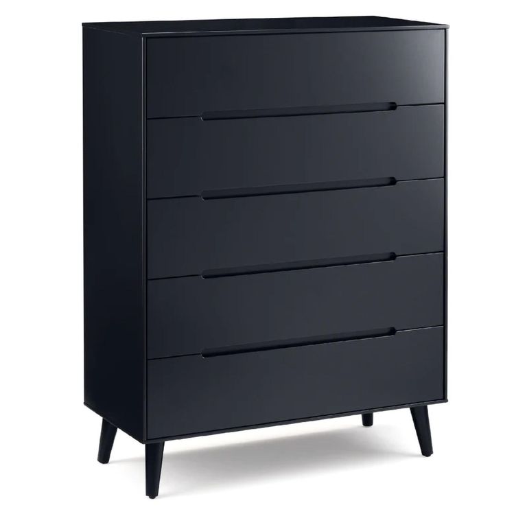 Alicia Black Midi Chest - 5 Drawer