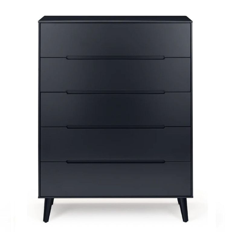 Alicia Black Midi Chest - 5 Drawer