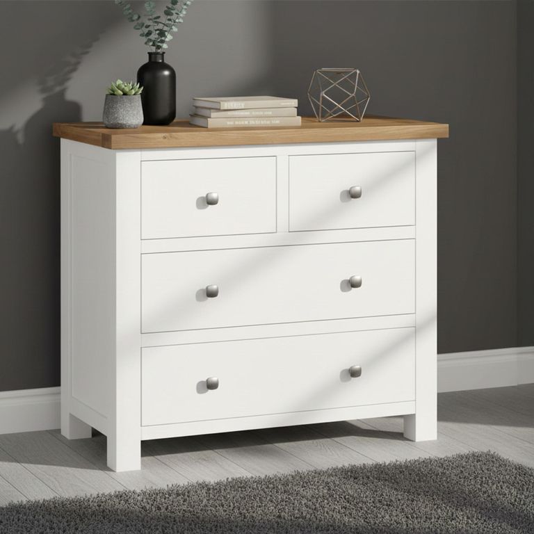 Lundy Chest - 2+2 Drawer - White Painted