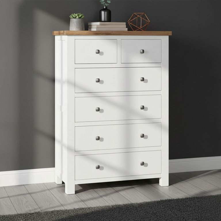 Lundy Chest - 2+4 Drawer - White Painted
