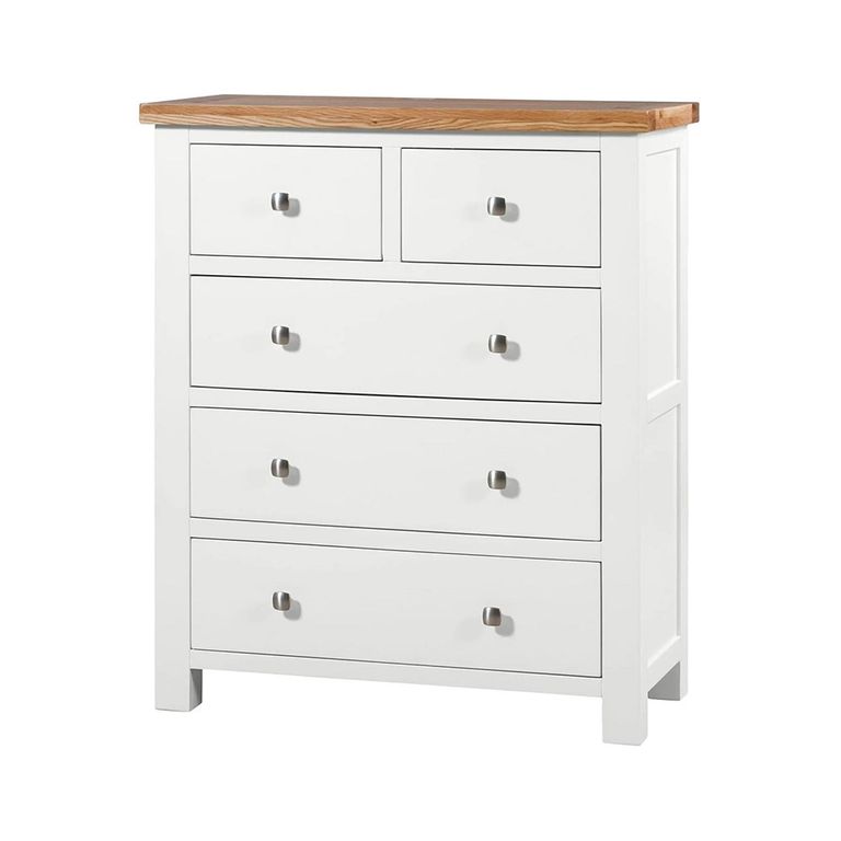 Lundy Chest - 2+3 Drawer - White Painted