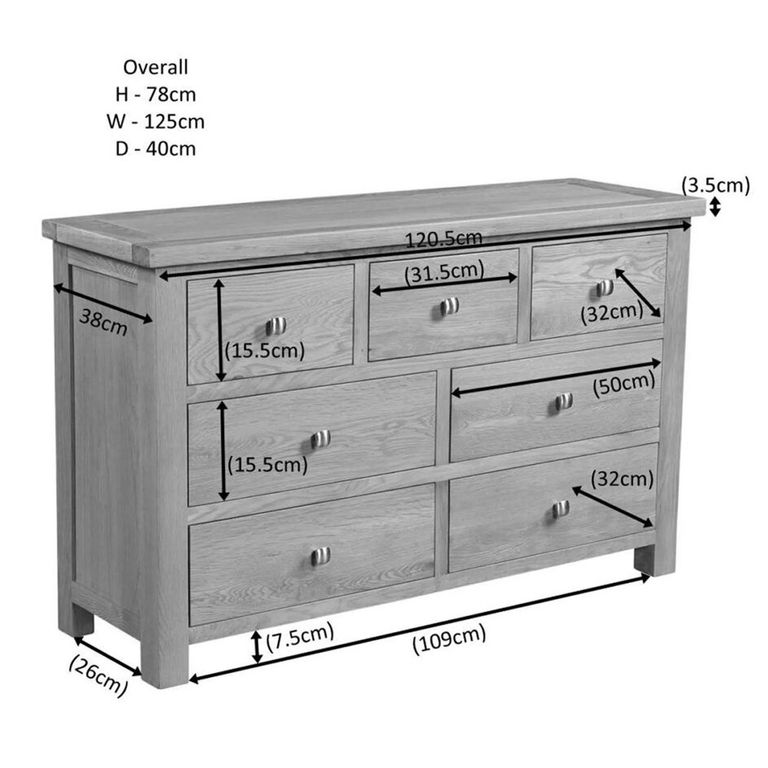Original Chest - 3+4 Drawer - Rustic Oak