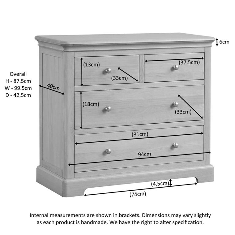 Cromwell Chest - 2+2 Drawer - Oak