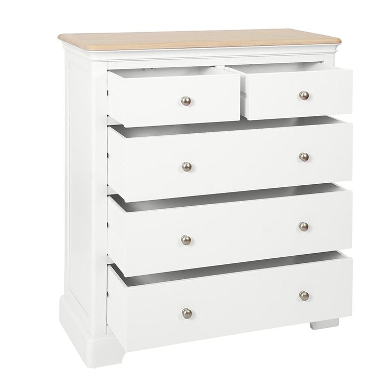 Cromwell Chest - 2+3 Drawer - White Painted