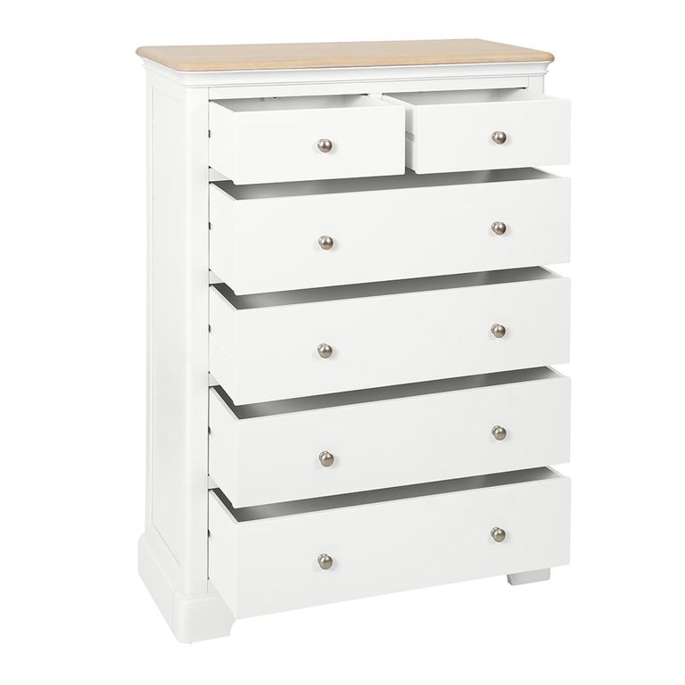 Cromwell Wardrobe - 4 Door - 2 Drawer - White Painted