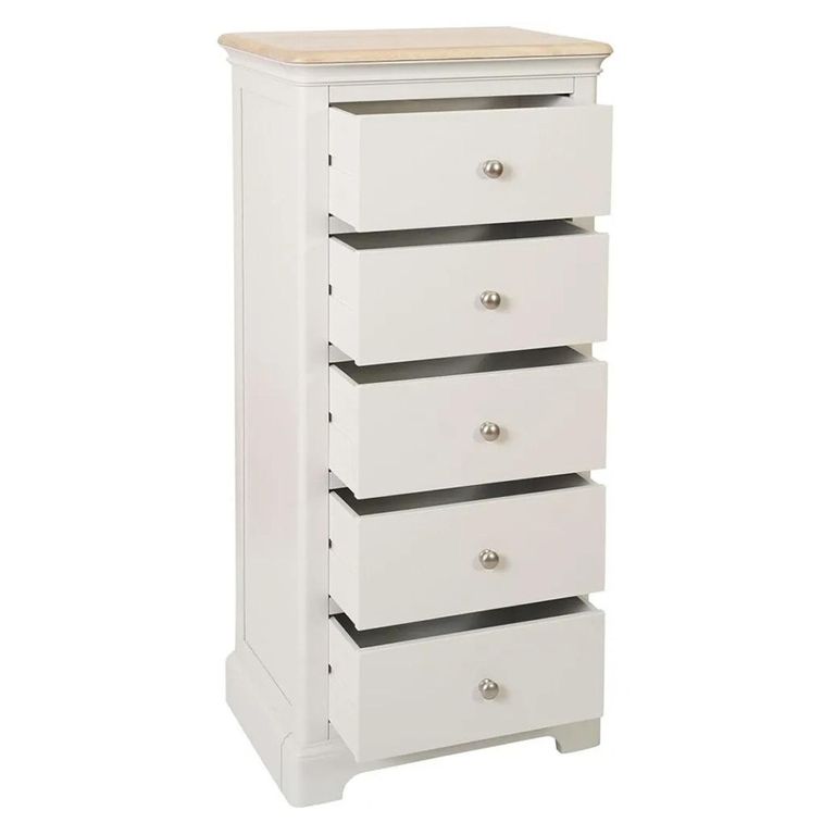 Cromwell Narrow Chest - 5 Drawer - Grey Painted
