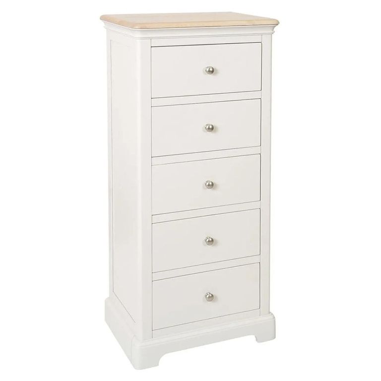 Cromwell Narrow Chest - 5 Drawer - Grey Painted
