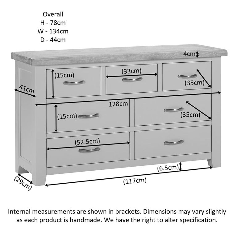Wilmont Chest - 3+4 Drawer - Grey Painted