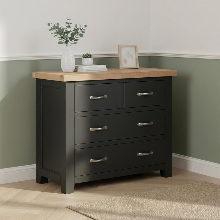 Wilmont Chest - 2+2 Drawer - Black Painted