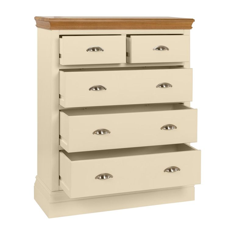 Versailles Chest - 2+3 Drawer - Ivory Painted