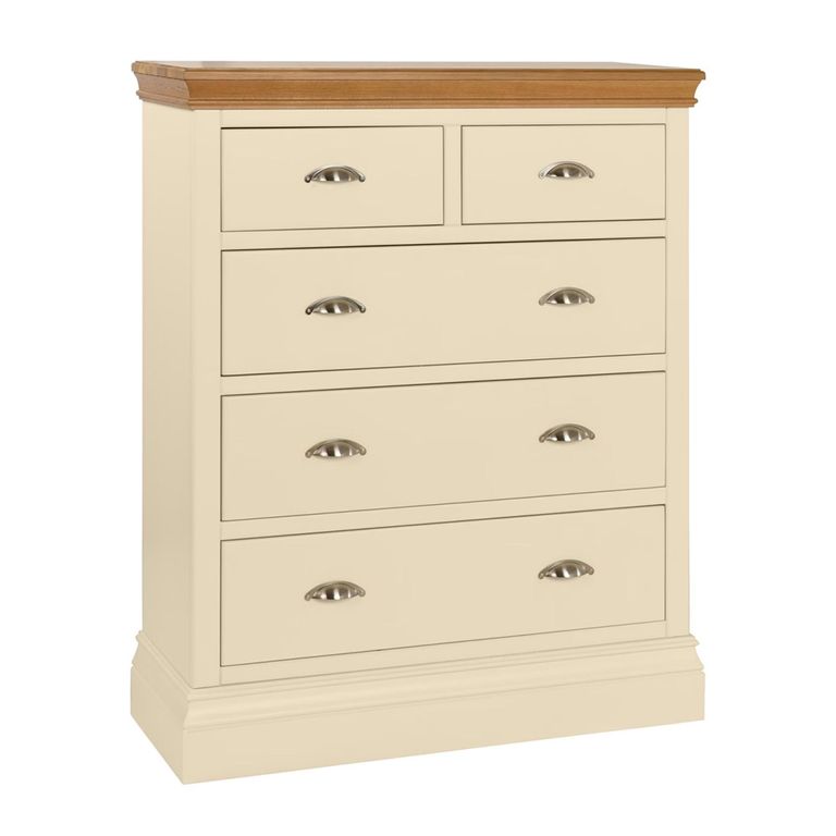 Versailles Chest - 2+3 Drawer - Ivory Painted