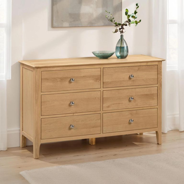 Cotswold Chest of Drawers - 6 Drawer - Wide - Oak