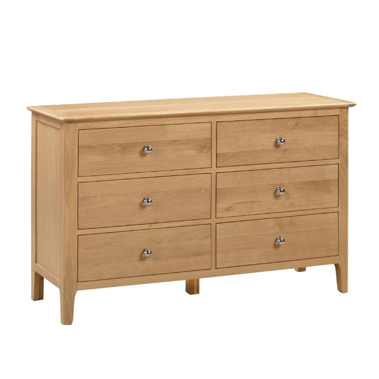 Cotswold Chest of Drawers - 6 Drawer - Wide - Oak