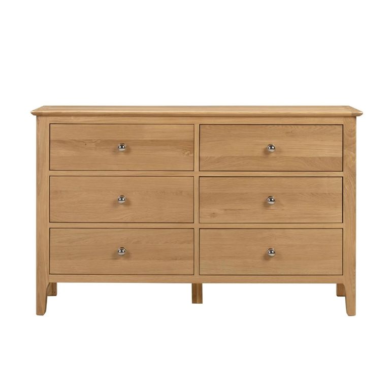 Cotswold Chest of Drawers - 6 Drawer - Wide - Oak