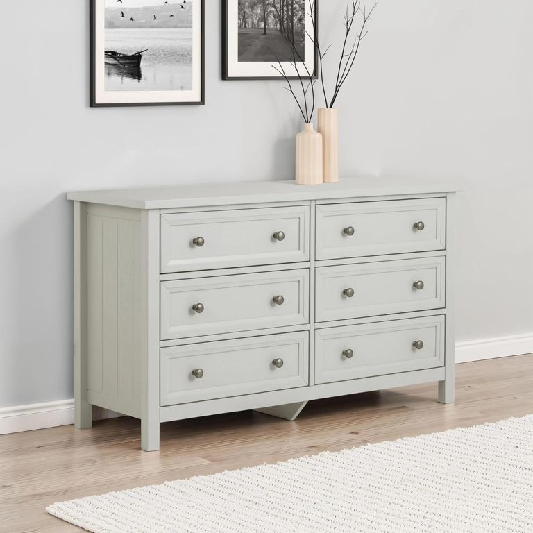 Maine Chest of Drawers - 6 Drawer - Wide - Grey