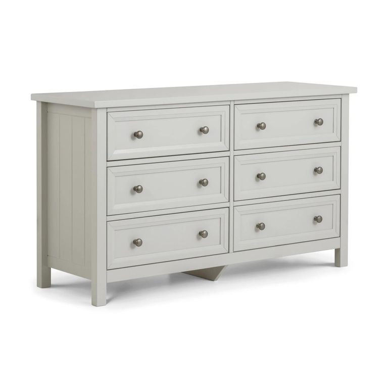 Maine Chest of Drawers - 6 Drawer - Wide - Grey