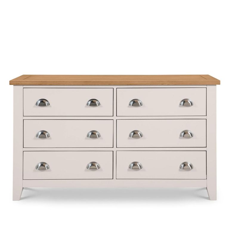 Richmond Chest of Drawers - 6 Drawer - Wide - Grey