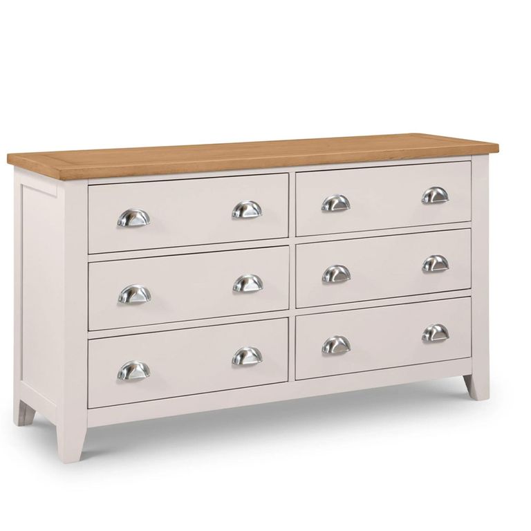 Richmond Chest of Drawers - 6 Drawer - Wide - Grey