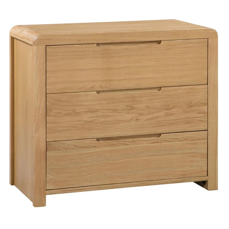 Curve Chest of Drawers - 3 Drawer - Small - Oak