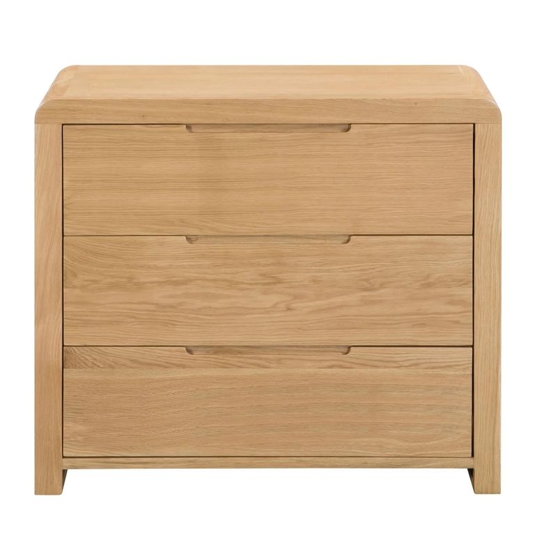 Curve Chest of Drawers - 3 Drawer - Small - Oak