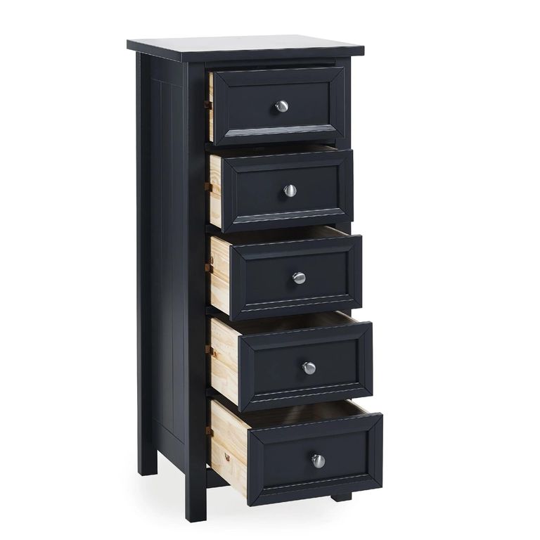Maine Chest of Drawers - 5 Drawer - Tall - Black