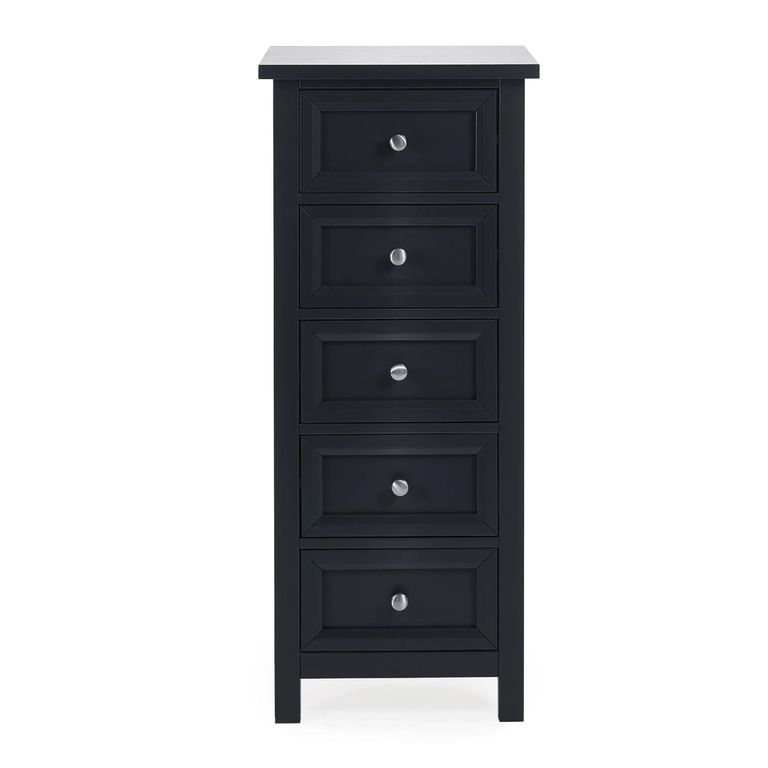 Maine Chest of Drawers - 5 Drawer - Tall - Black