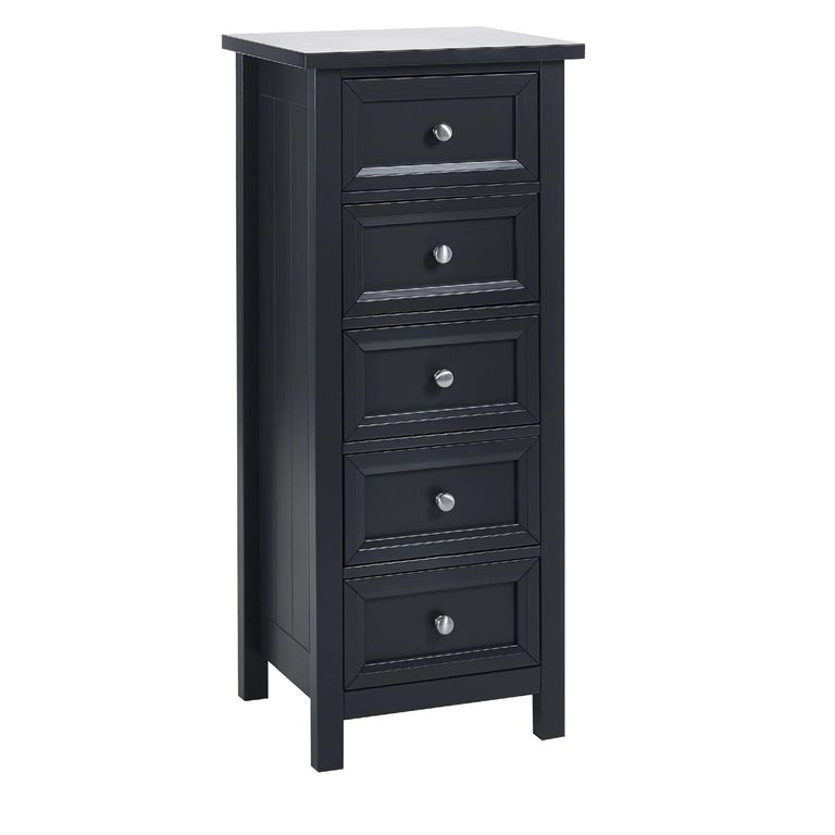 Maine Chest of Drawers - 5 Drawer - Tall - Black