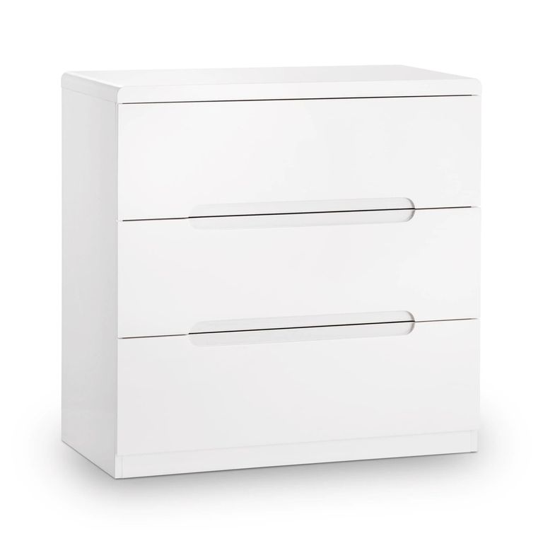 Manhattan Chest of Drawers - 3 Drawer - Small - White Gloss