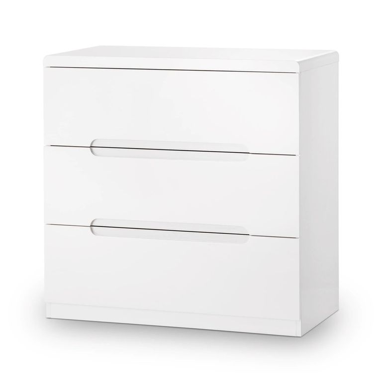 Manhattan Chest of Drawers - 3 Drawer - Small - White Gloss