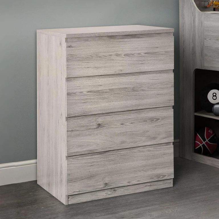 Jupiter Grey Oak Chest of Drawers - 4 Drawer