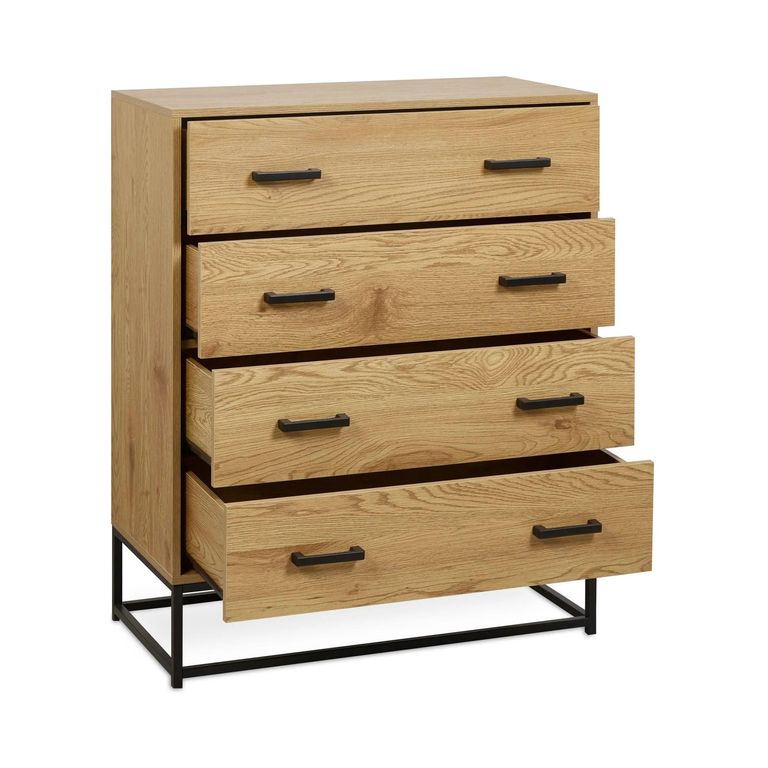 Harlow Light Oak Effect Chest of Drawers - 4 Drawer