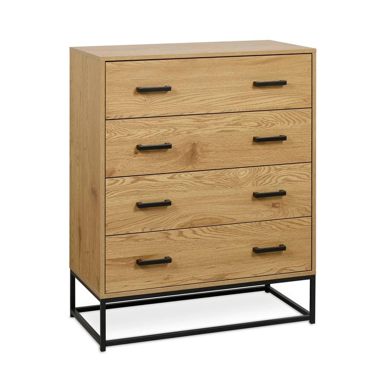 Harlow Light Oak Effect Chest of Drawers - 4 Drawer