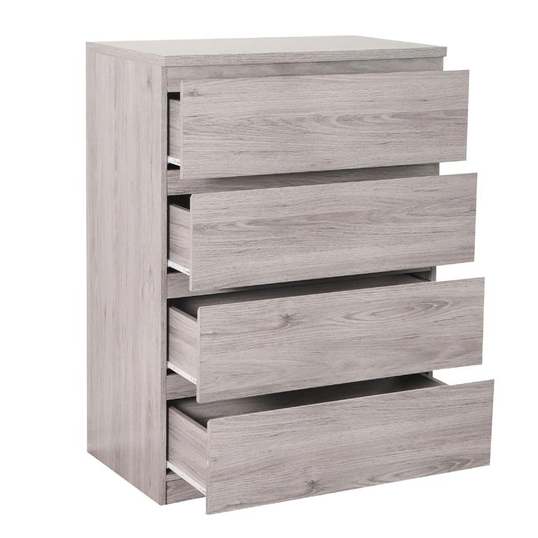 Jupiter Grey Oak Chest of Drawers - 4 Drawer
