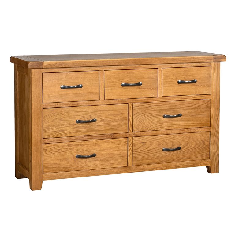 Somer Wide Chest - 3+4 Drawer - Oak