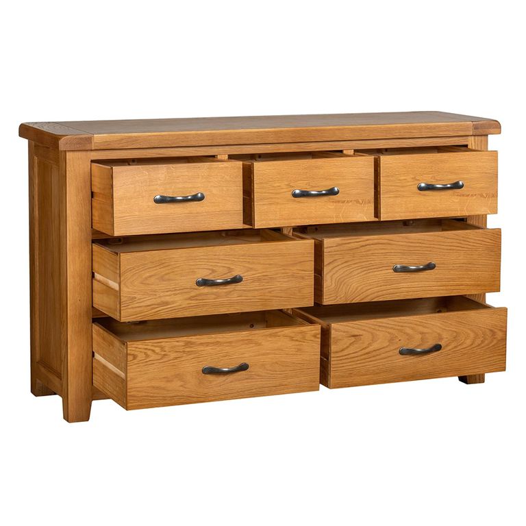 Somer Wide Chest - 3+4 Drawer - Oak