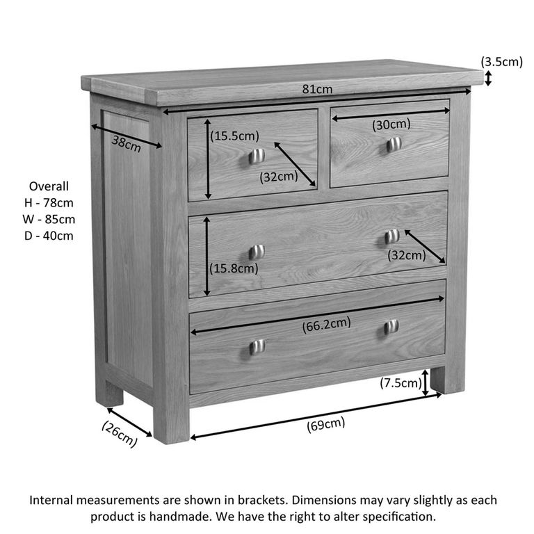 Appleby Chest - 2+2 Drawer - Oak