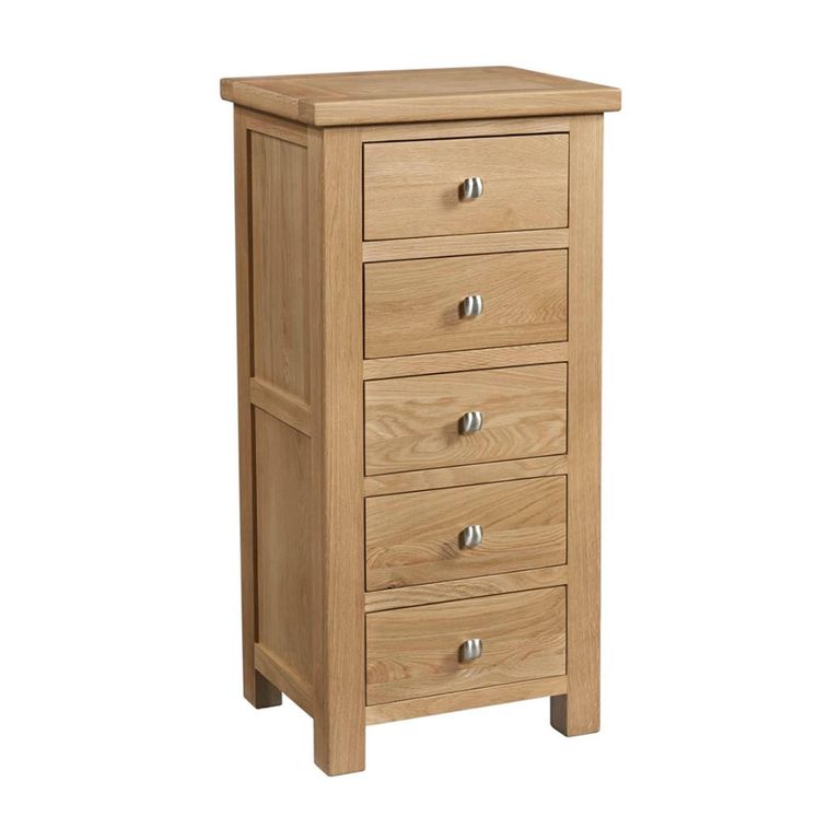 Appleby Narrow Chest - 5 Drawer - Oak