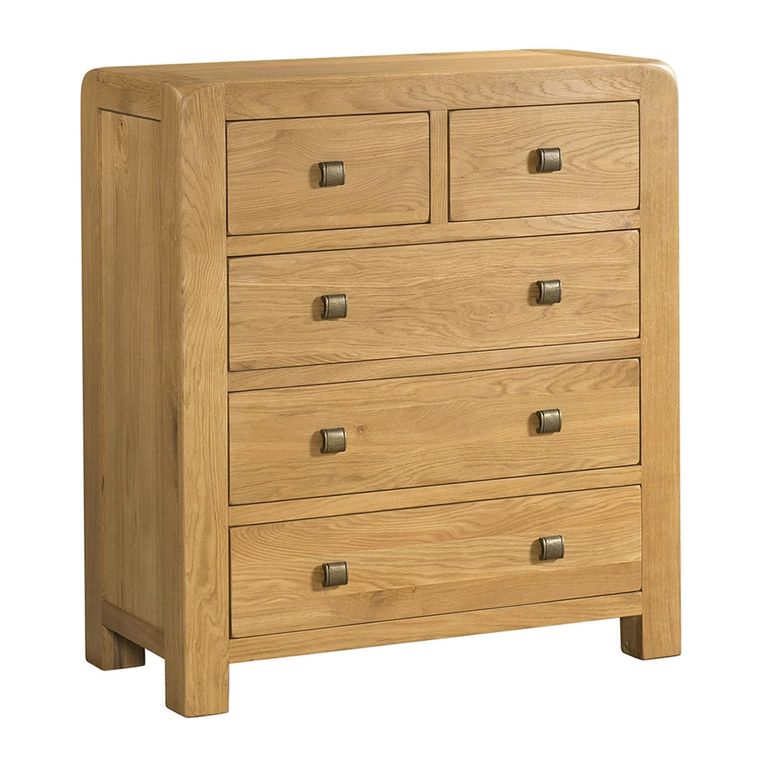 Curve Chest - 2+3 Drawer - Oak