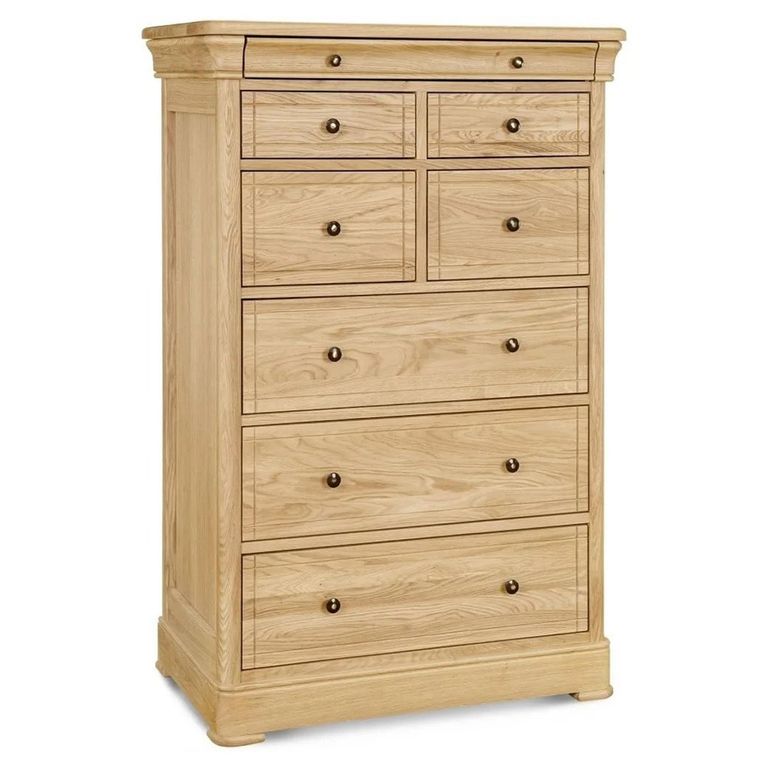 Moreno Tall Wide Chest - 8 Drawer - Oak
